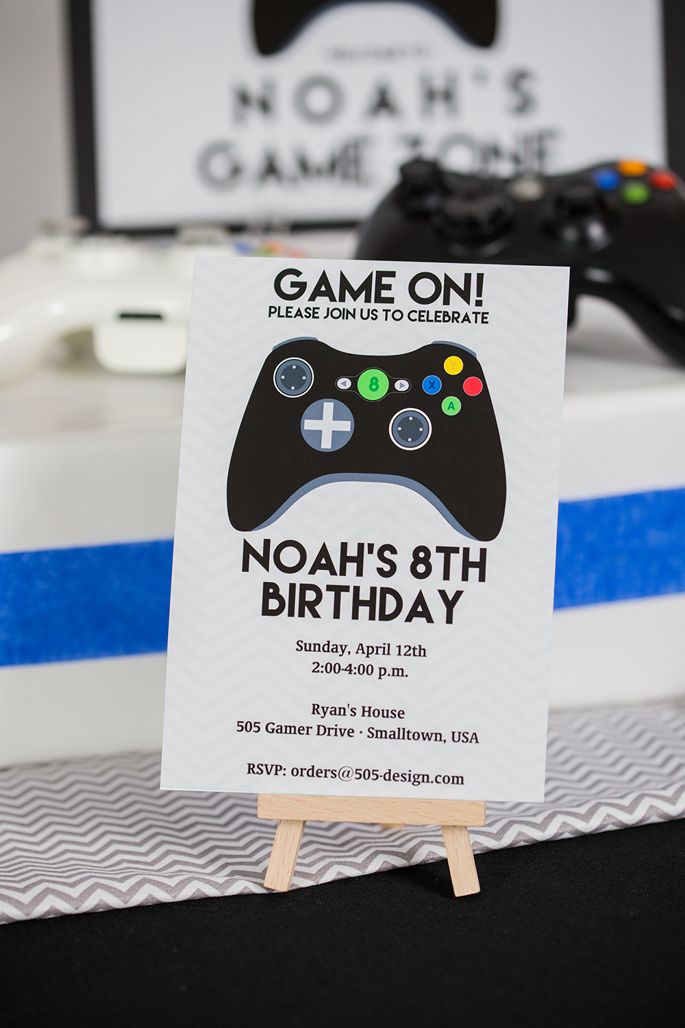 Video Game Birthday Party Printables and Invitation – Black Controller