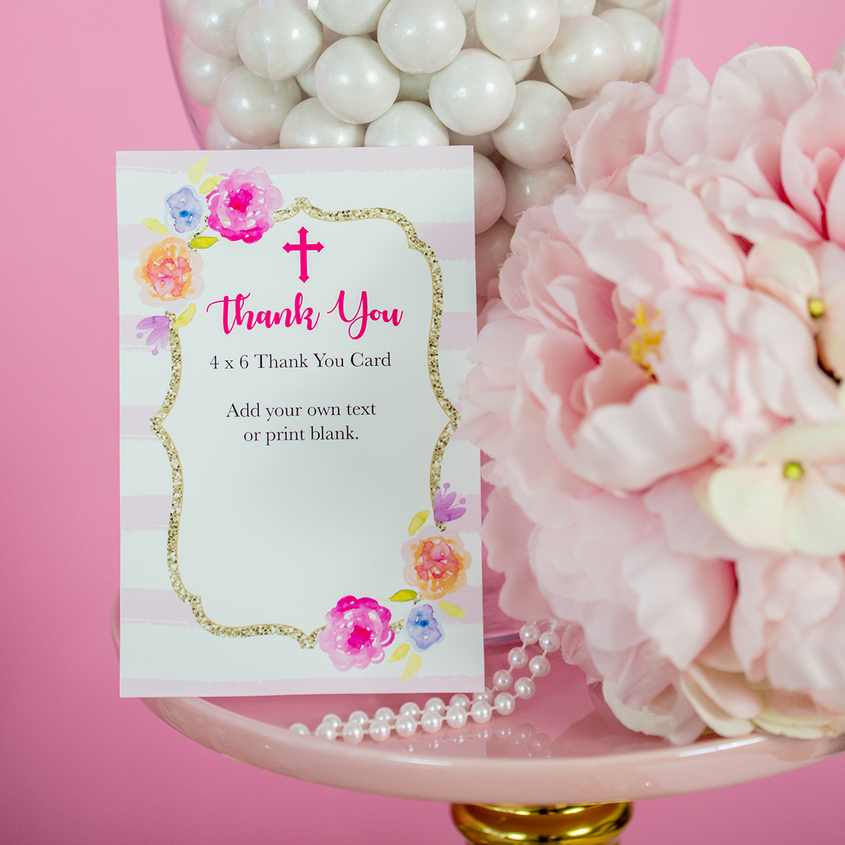 Printable First Communion Thank You Card