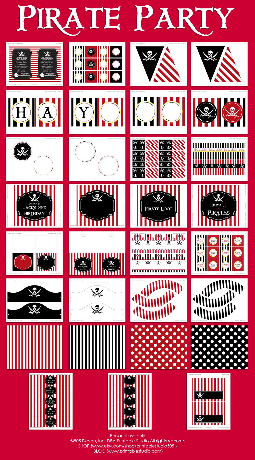 free printable pirate party decorations