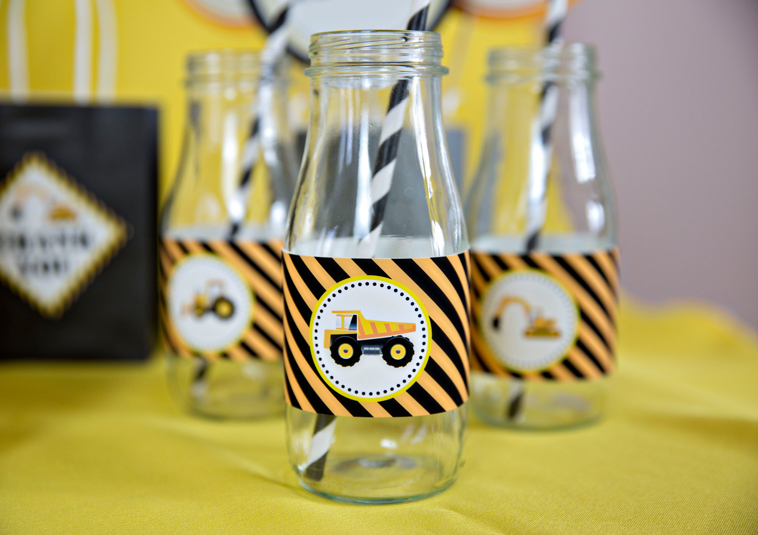 Construction Party Drink Labels Printable Studio