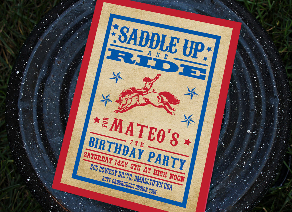 Cowboy Birthday Invitation - Printable Studio