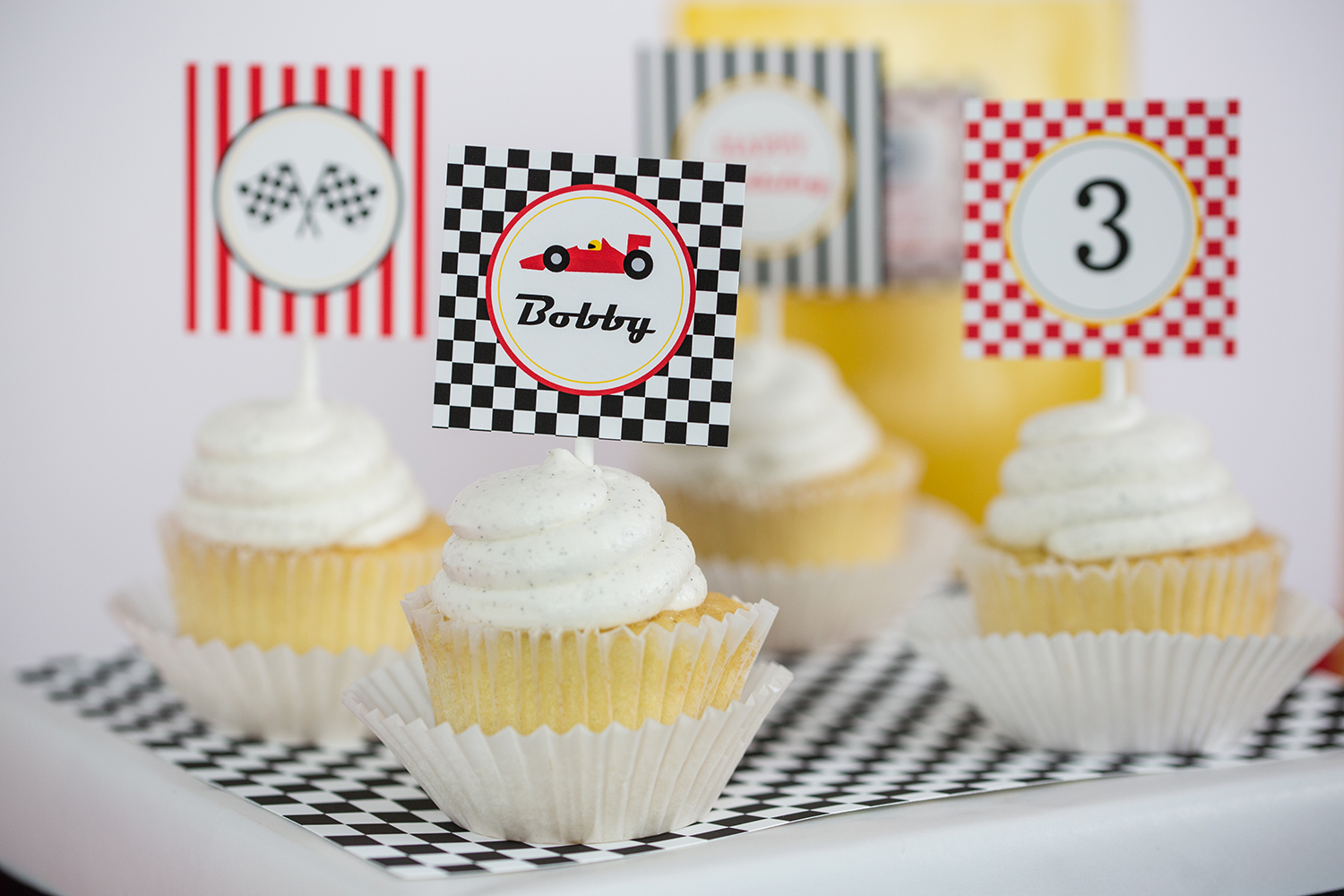 Race Car Party Cupcake Toppers Printable Studio