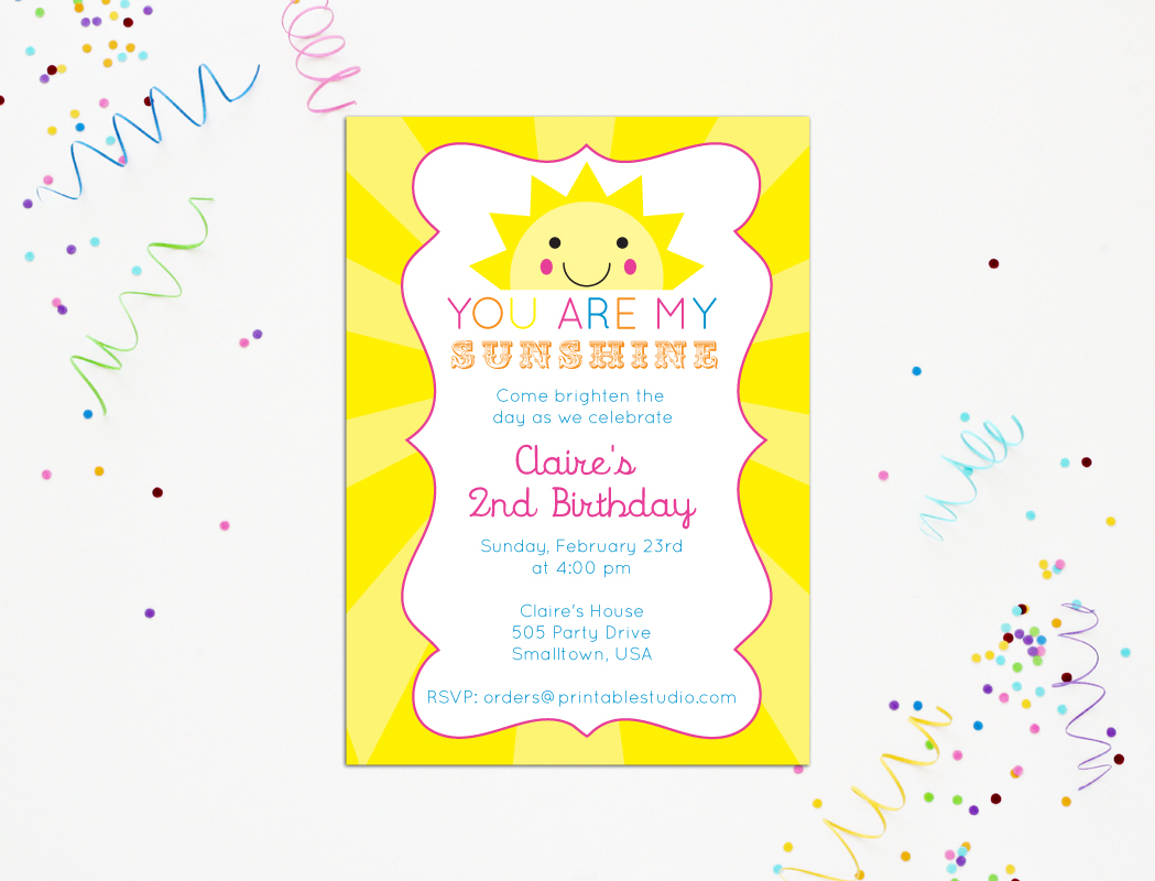 printable you are my sunshine stationery template