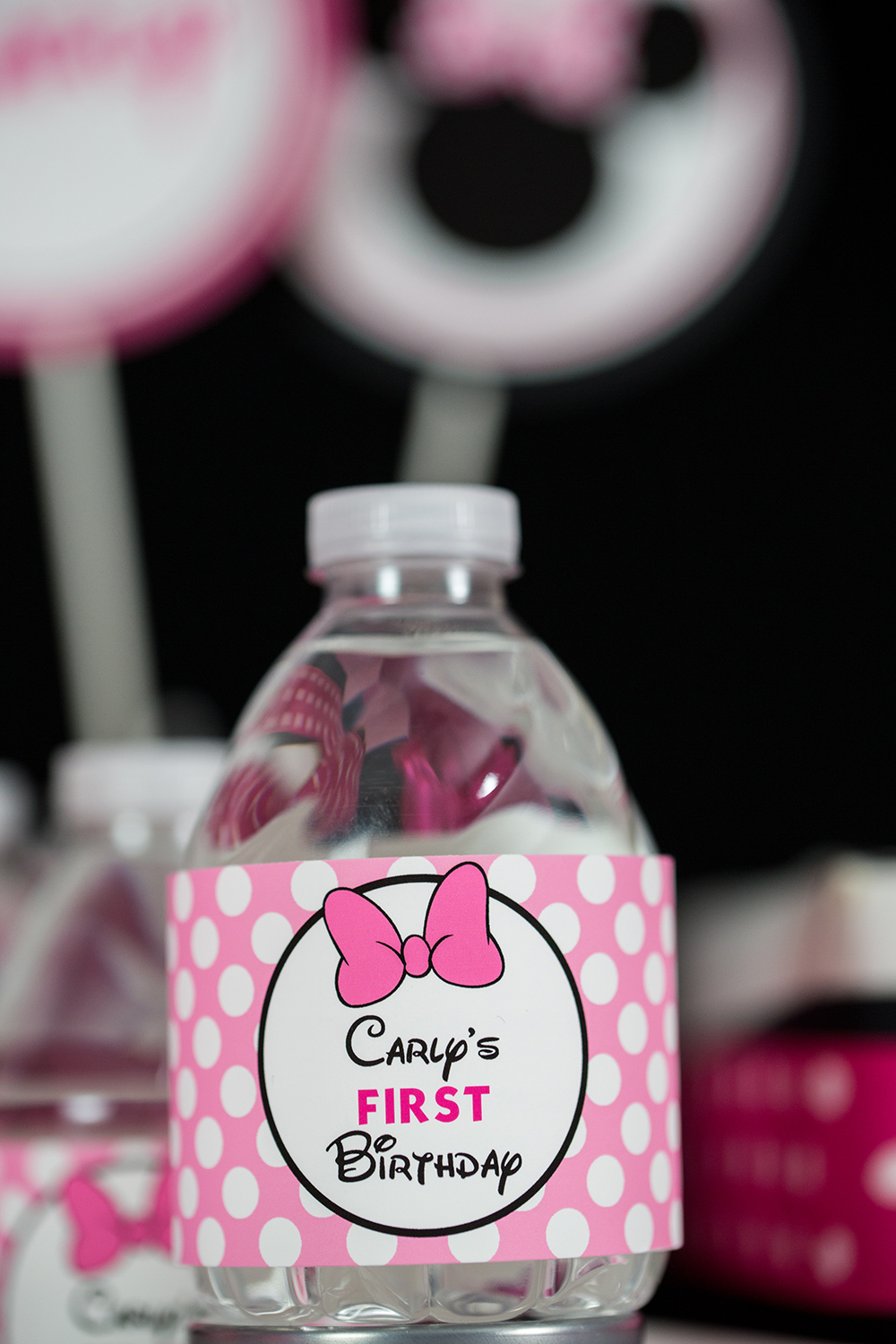 Instant Download Minnie Water Bottle Labels Pink Minnie Party Supplies  Minnie Polka Dots Birthday Party Minnie for Ever Decorations MPKD 