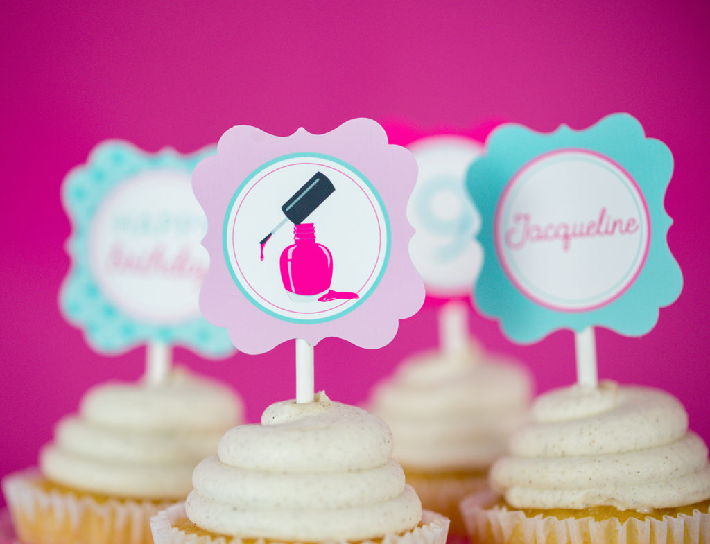 Spa Party Cupcake Toppers - Printable Studio