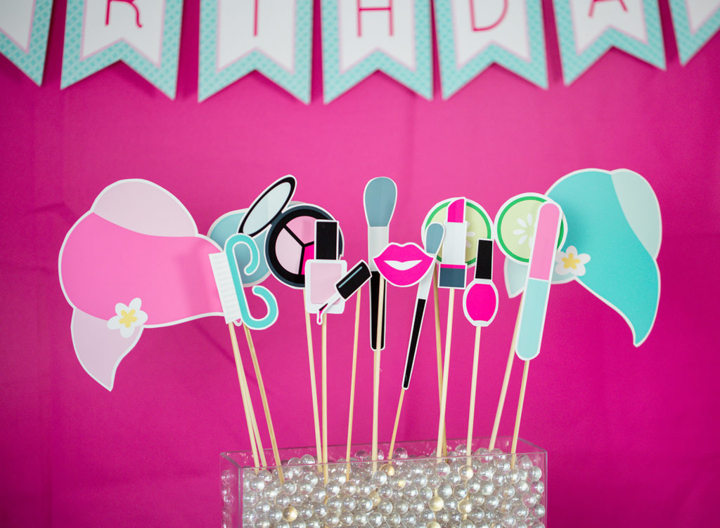 Spa Party Photo Booth Props and Sign - Printable Studio
