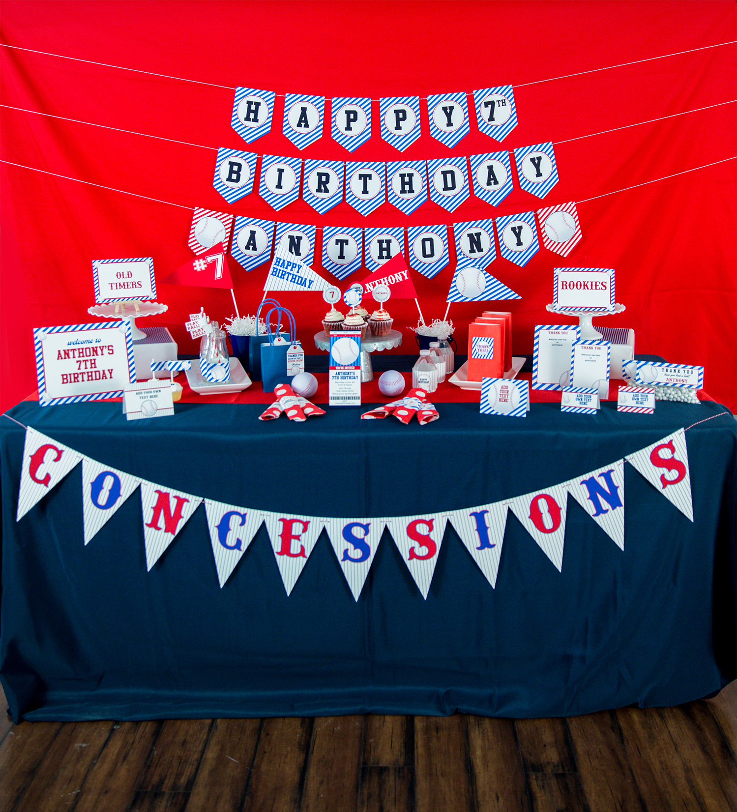 thumbnail image 2 of 163-Piece Baseball Party Decorations Kit - Complete Set With Plates, Napkins, Banner & Tableware 2 of 14