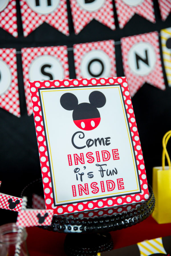 Mickey Mouse Party Sign Come Inside It s Fun Inside Printable Studio