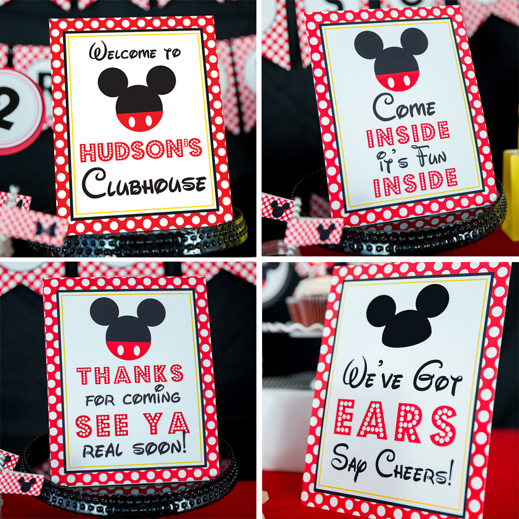 Mickey Mouse Party Signs Printable Studio