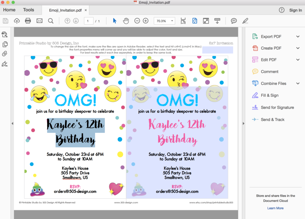 Emoji Invitation - Printable Emoji Invitation - Printable Studio