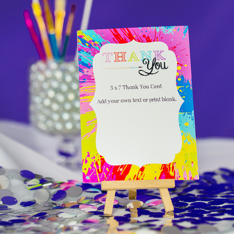 Art Party Thank You Card - Painting Party Thank You - Printable Studio