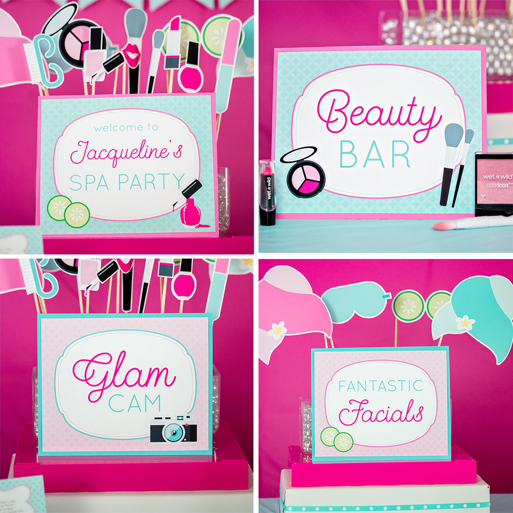 Spa Party Signs - Printable Spa Signs - Printable Studio
