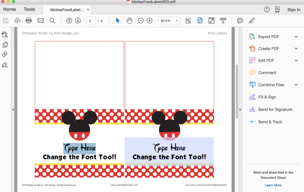 Mickey Mouse Food Labels - Printable Studio