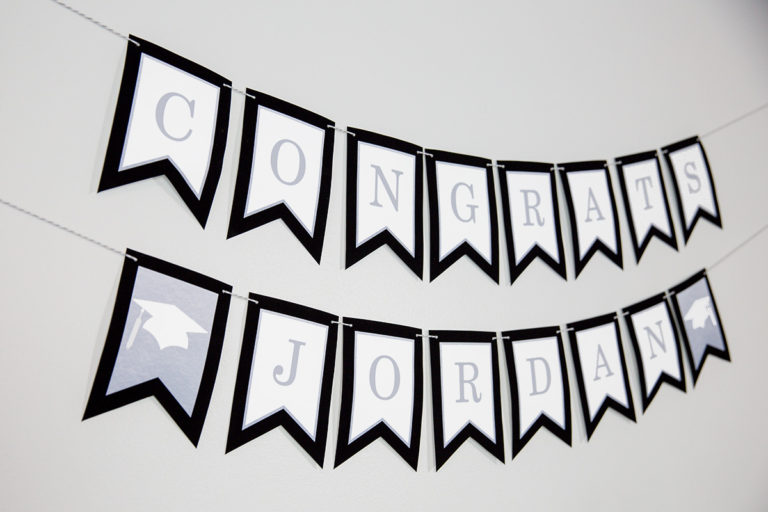 Black and Silver Graduation Banner - Printable Studio