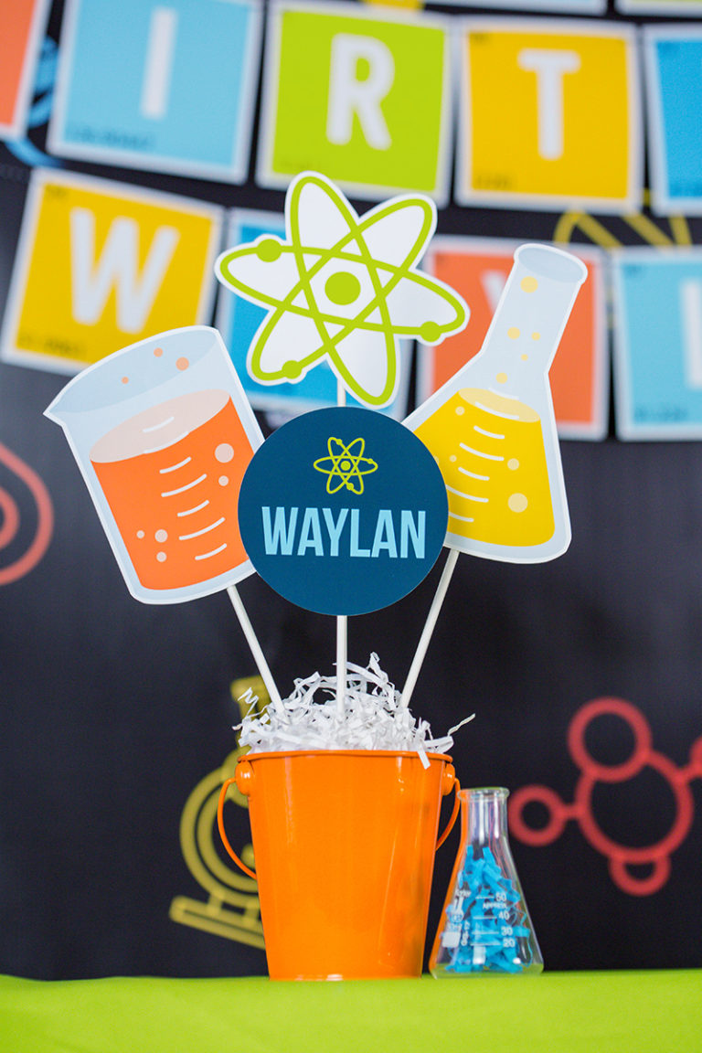 Science Party Printable and Invitation Set in Blue - Printable Studio