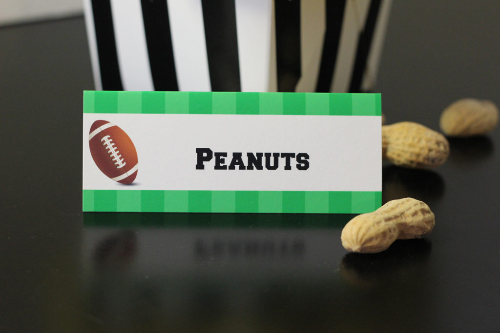 Free printable football food labels