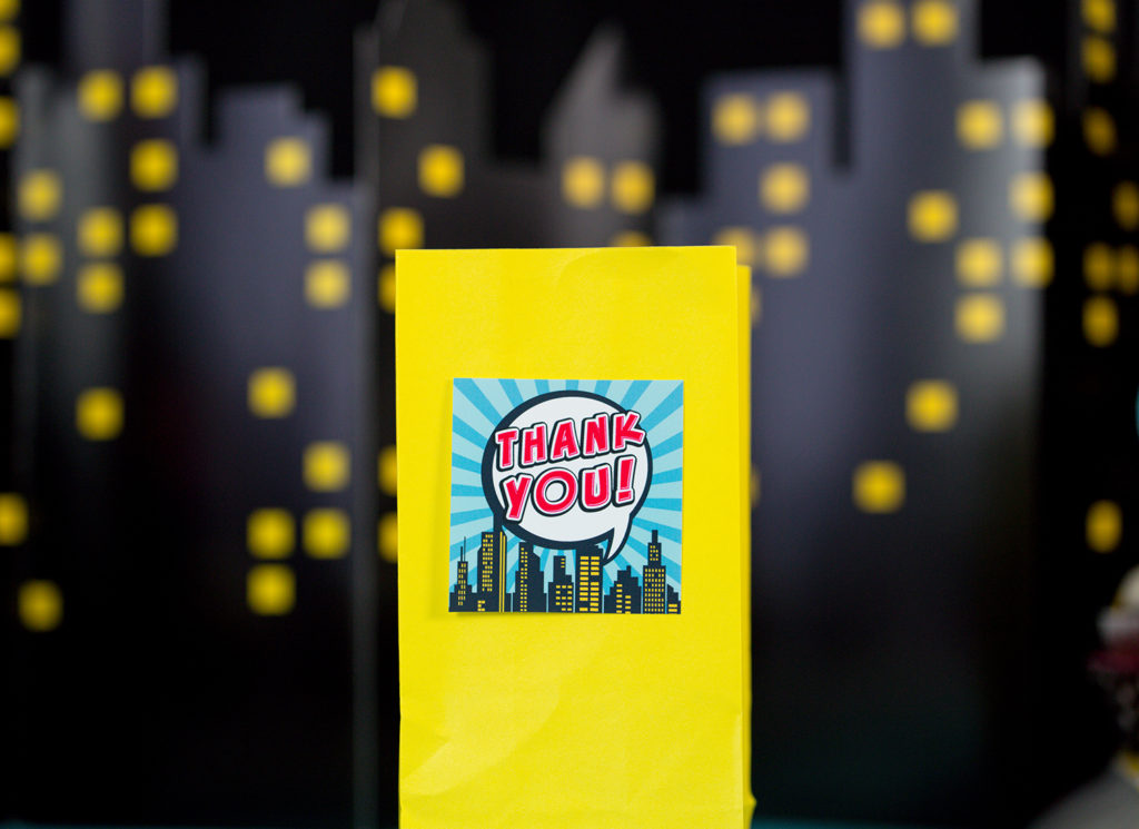 Superhero Thank You Tags in Blue - Printable Studio